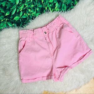 No boundaries paper bag style high waisted summer spring pink shorts 11-13